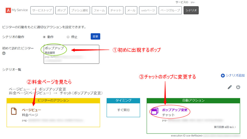 初めに出現するポップアップ