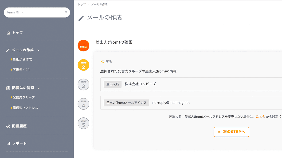 メールの作成